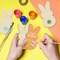 Wooden Easter Ornaments to Paint Spring Decoration Happy Easter Cutouts Unfinished 24PCS 3.5 inches, DIY Blank Rabbit Bunny Unfinished Christmas Tree Wood Discs Ornament for Home Crafts Hanging